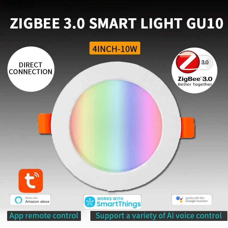 Tuya Zigbee 3.0 Embedded Smart LED Downlight 10W LED Lubų Vietoje Šviesos Miegamasis Patalpų Apšvietimas Dirbti Su Alexa 