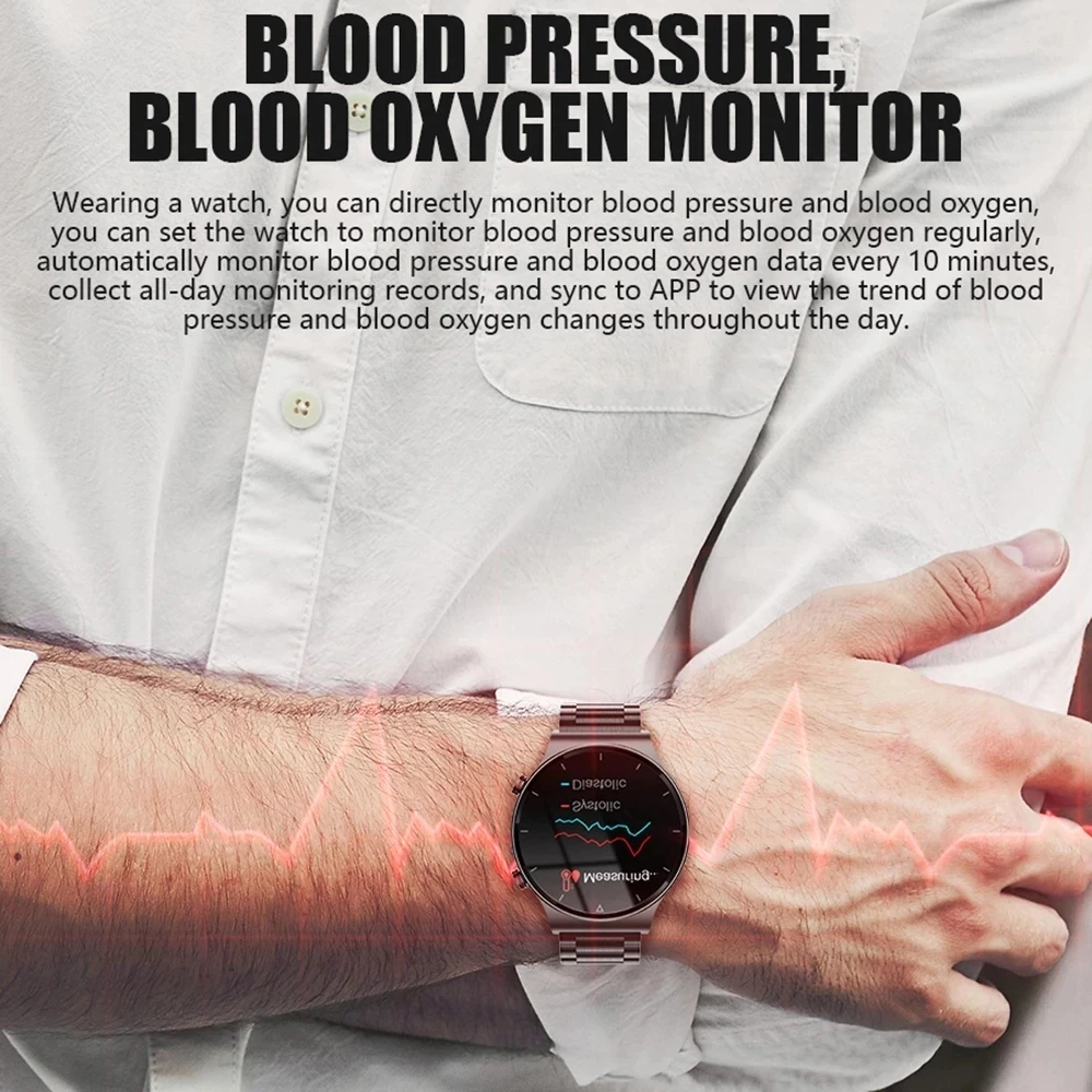 2021 Smart Watch Vyrų Laikrodžiai Širdies ritmo Monitorius 