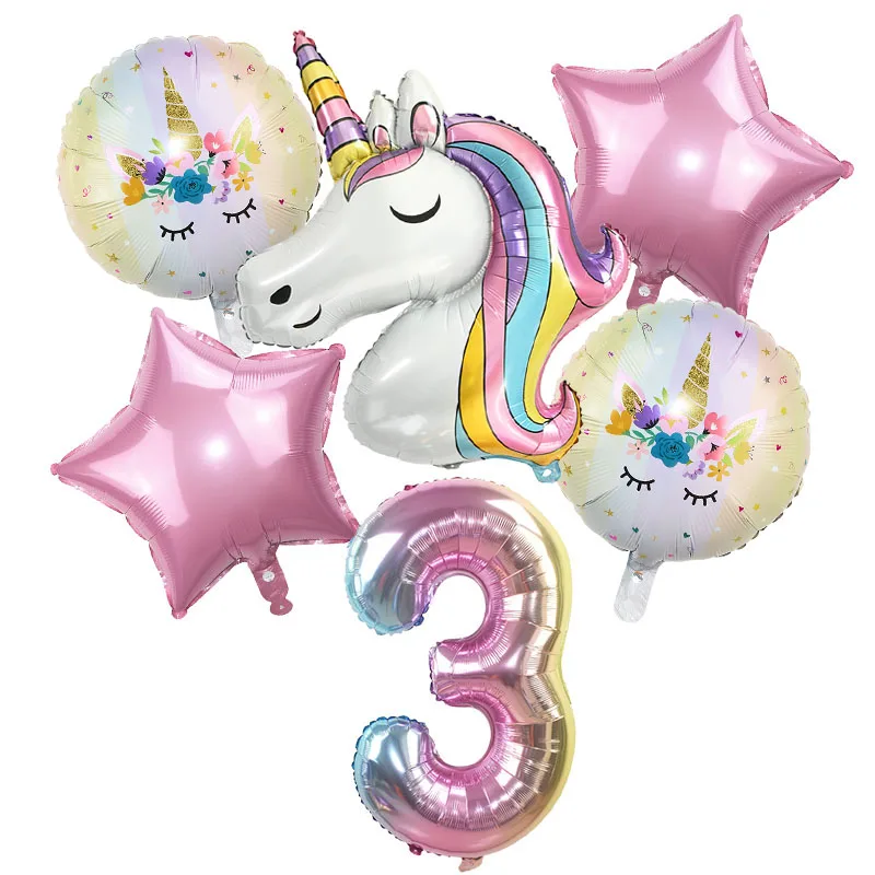 Globos de unicornio lanko para , Globos de aluminio con de 32 pulgadas, tema de unicornio decoraciones para fiesta de , Baby