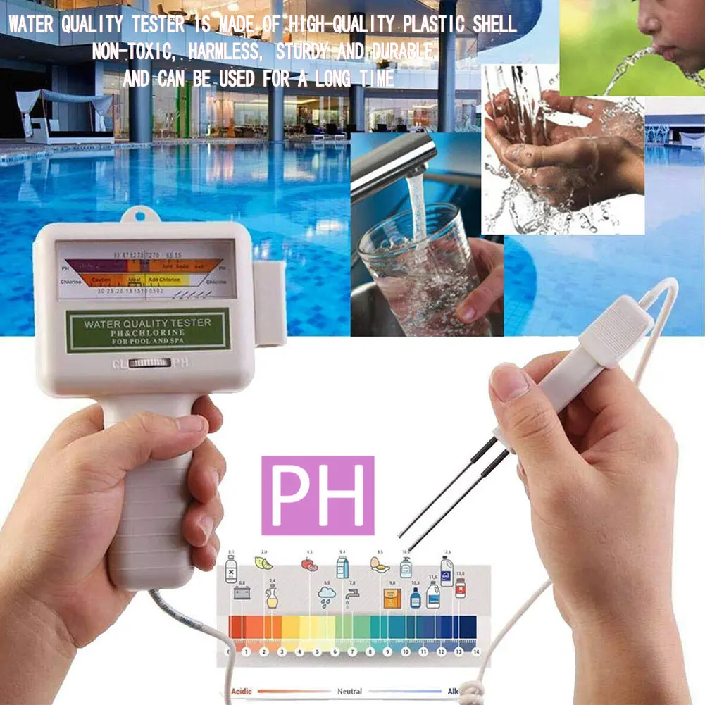 PC101 PH Matuoklis Nešiojamų Priemonė Vandens Kokybės PH/CL2 Chloro Lygio, PH ir Vandens Kokybės Testeris Portable Home Baseinas Testeris