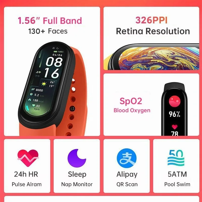 2021 M6 Smart Watch Vyrų, Moterų Širdies ritmo Monitorius Kraujo Spaudimas Fitness Tracker Smartwatch Sporto Apyrankė Laikrodis Xiaomi 