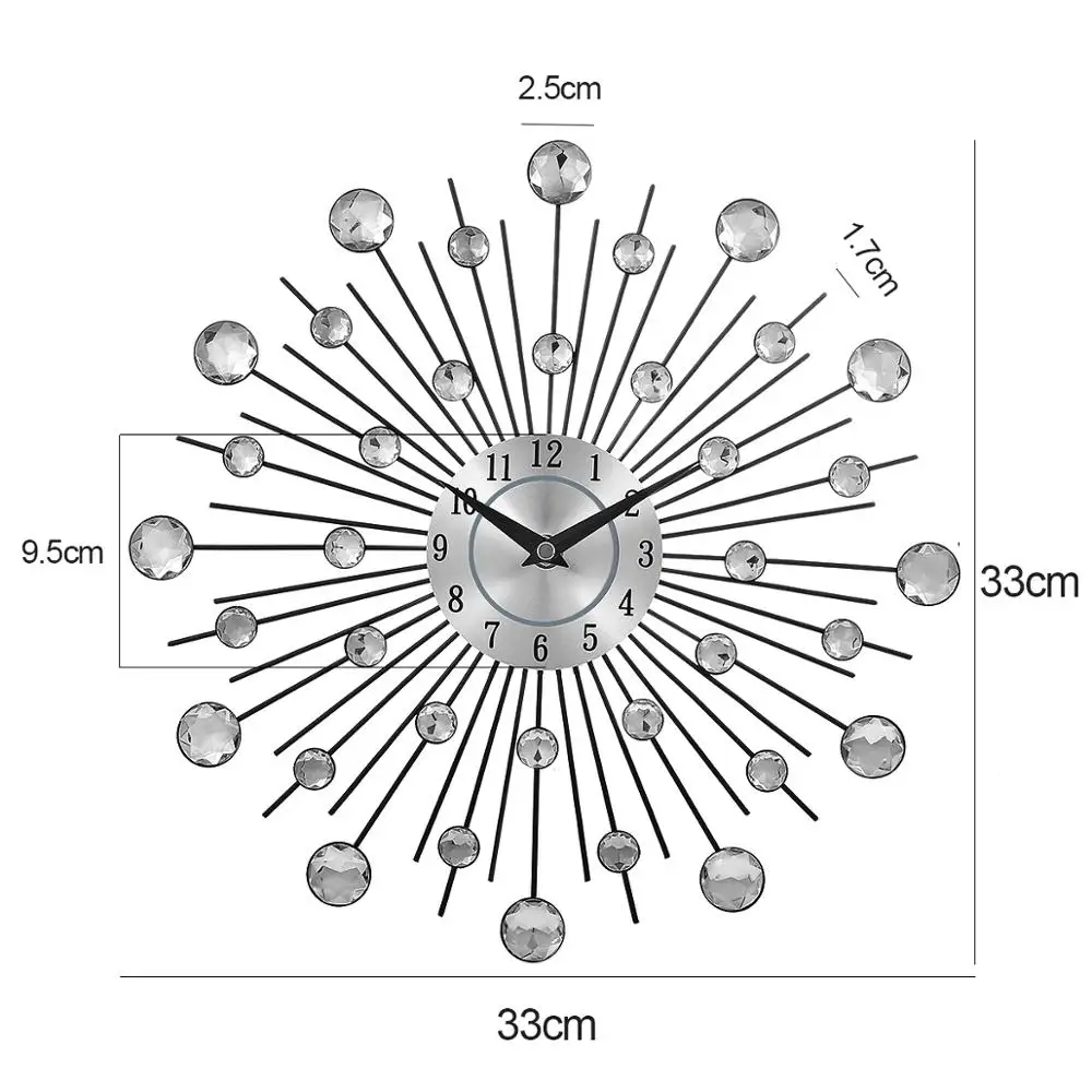 Retro Metalo, Kristalų Didelis Sieninis Laikrodis Žiūrėti Sieninis Laikrodis Apdailos Popieriaus Spec Kambarį Namų Dekoro Priedai