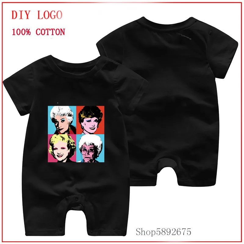 Aukso Warholas Merginos spausdinti Romper Vasaros Berniukų Ir Mergaičių Mados Naujagimiui Laipiojimo prekių Ženklų Drabužius Kūdikiams, Kostiumai, naktiniai marškiniai, pižamos