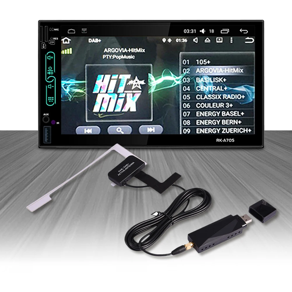 Nešiojamų Pratęsimo Antena Universali DAB USB Adapteris Signalo Imtuvas, Skirtos Android 4.4 5.1 6.0 7.1 Automobilio Grotuvo Europa, Australija