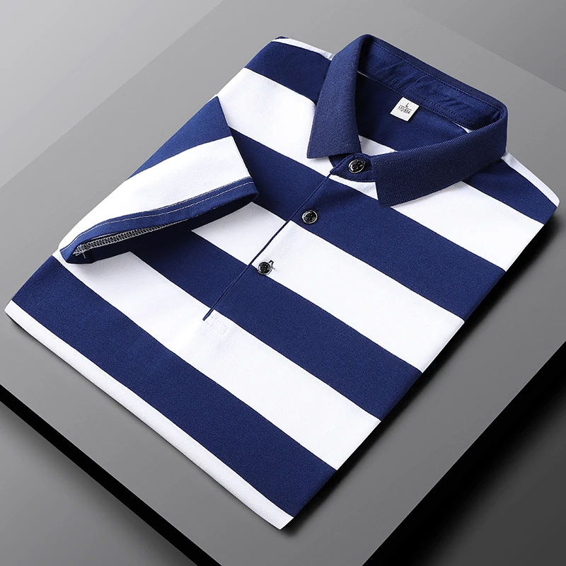 Polo marškinėliai vyrams, Vasaros nauji Susiuvimo Medvilnės mbroidery Viršuje vyriški trumparankoviai polo shirt Mens verslo atsitiktinis polo marškinėliai dydis 4XL