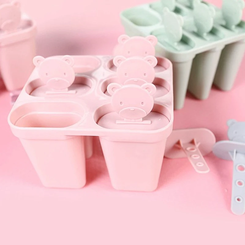 6 Konstrukcinių Elementų Lokys Šaldyti Ledai Pop Pelėsių Popsicle Maker 
