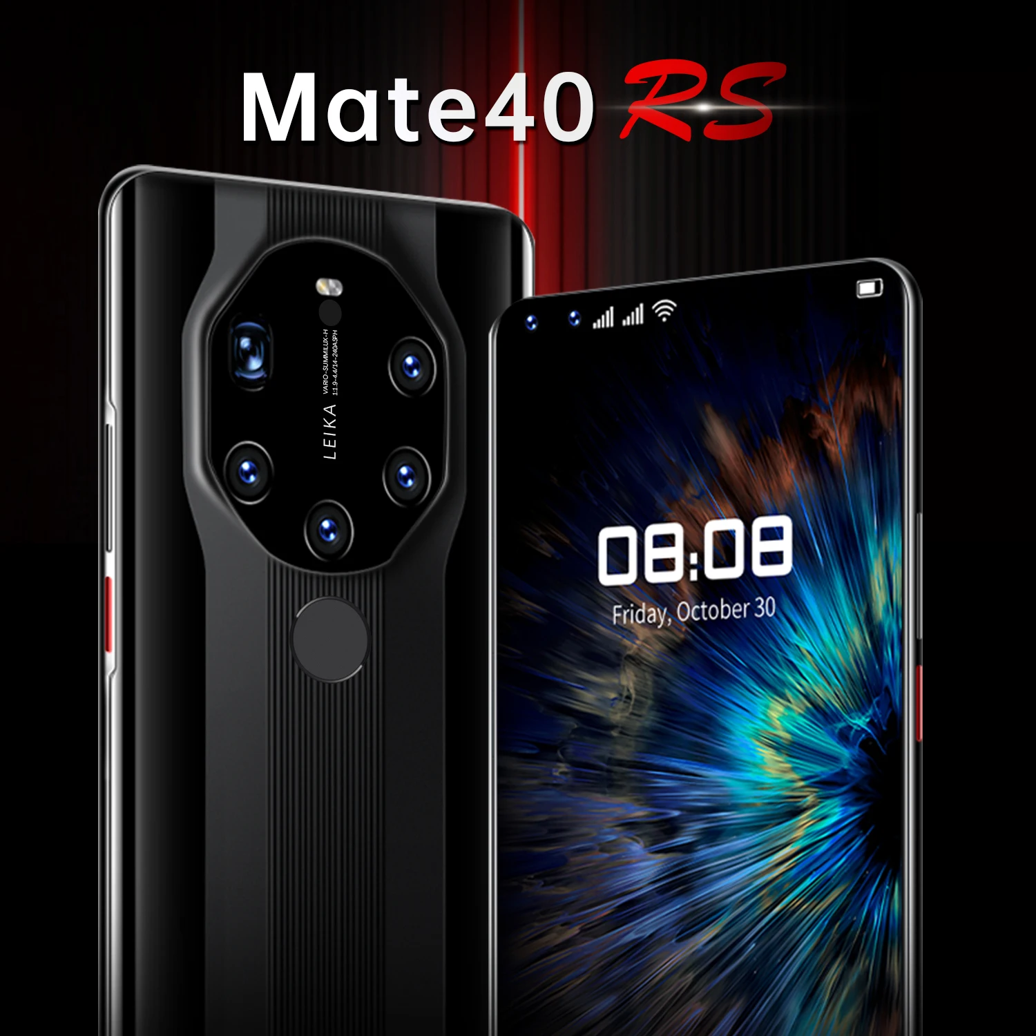 Mate40 RS 7.3-colių 5G Smart Mobilųjį Telefoną 1440*3200 16 GB+512 GB 24MP+50MP Baterija 4k 6800mAh Android 11.0 Veidą Pirštu ID MTK68889