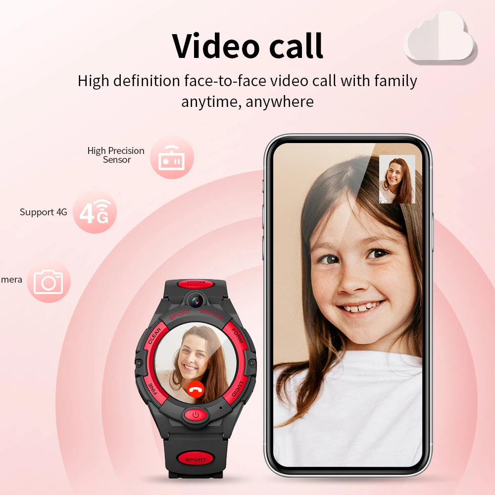 LEMFO Vaikai Smart Žiūrėti 4G Vaizdo Skambučiu GPS Smartwatch Su SIM Kortele Vandeniui Baby Smart Žiūrėti Vaikams Žiūrėti 