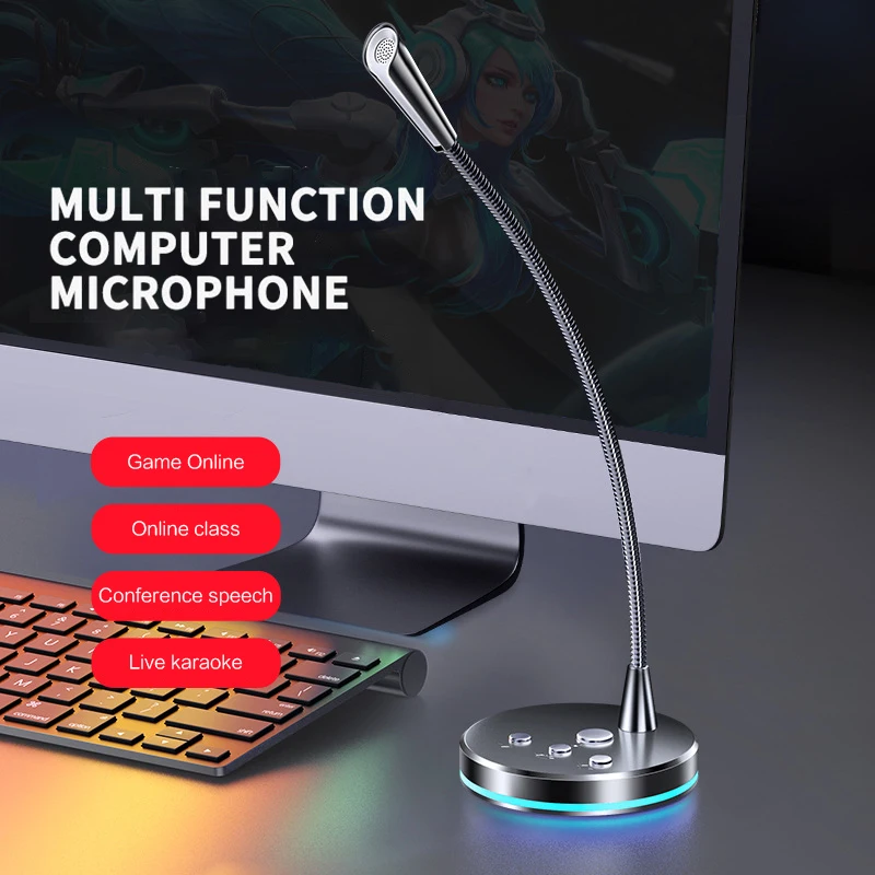 Kompiuterio Mikrofonas 360° Reguliuoti Laisvai Studija Kalbėjimo Mikrofonas Žaidimų Kalbasi USB Mikrofonas Desktop PC Nešiojamas kompiuteris