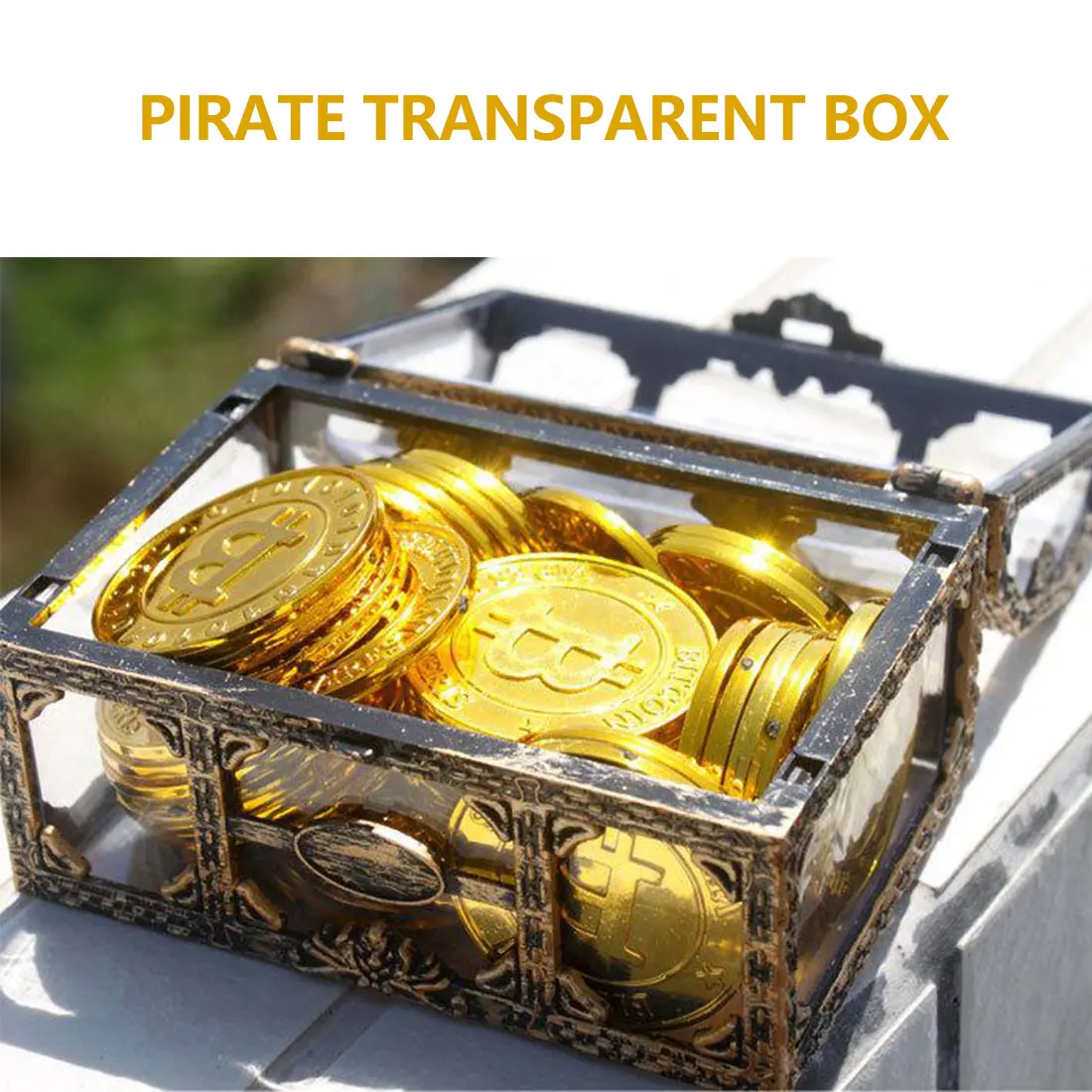 Plastikinės Skaidrios Piratų Lobis Langelyje Kristalų Perlas Juvelyrikos Dėžutės Saugojimo Organizatorius Krūtinės Lauke Lobis Papuošalai Perlas Pakabukas Dėžutę