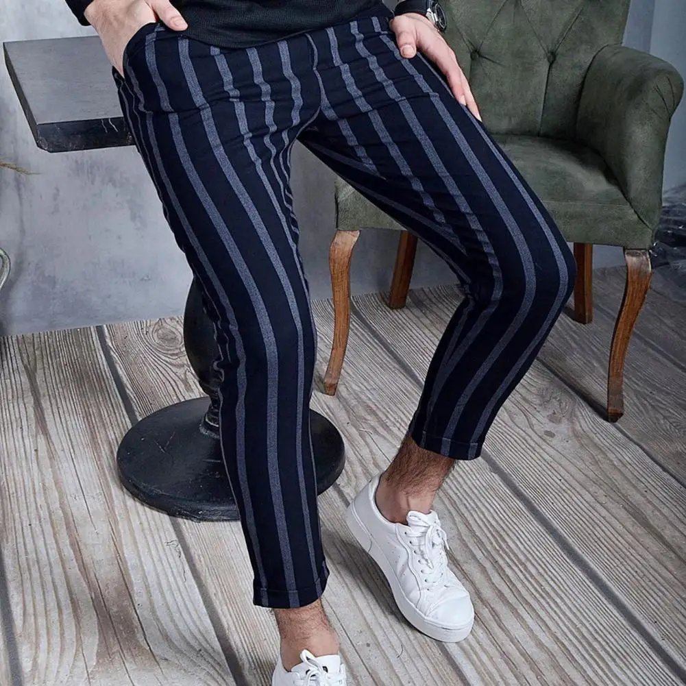 Vyrų Kelnės Dryžuotas Raišteliu Uždarymo Streetwear Kišenių Kelnės Kasdien Dėvėti legging