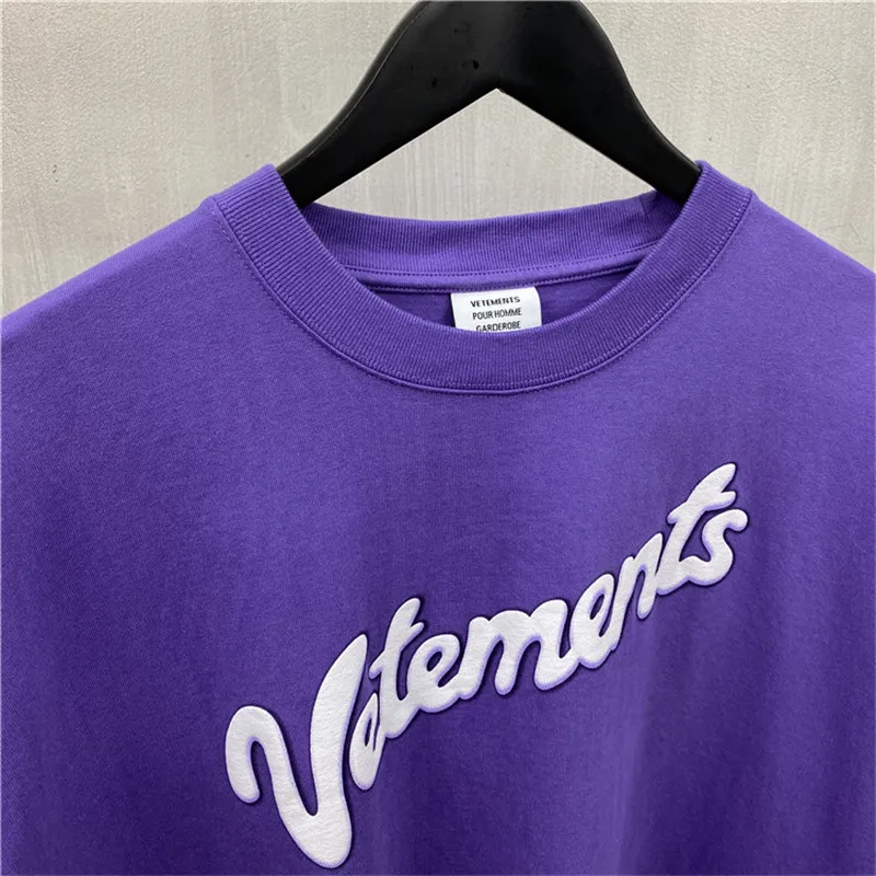 2020ss Vetements Negabaritinių Tinka Didelis Atspausdintas Violetinės T marškinėliai Moterims Vyrai Viršūnes tees Vetements T shirt Mens