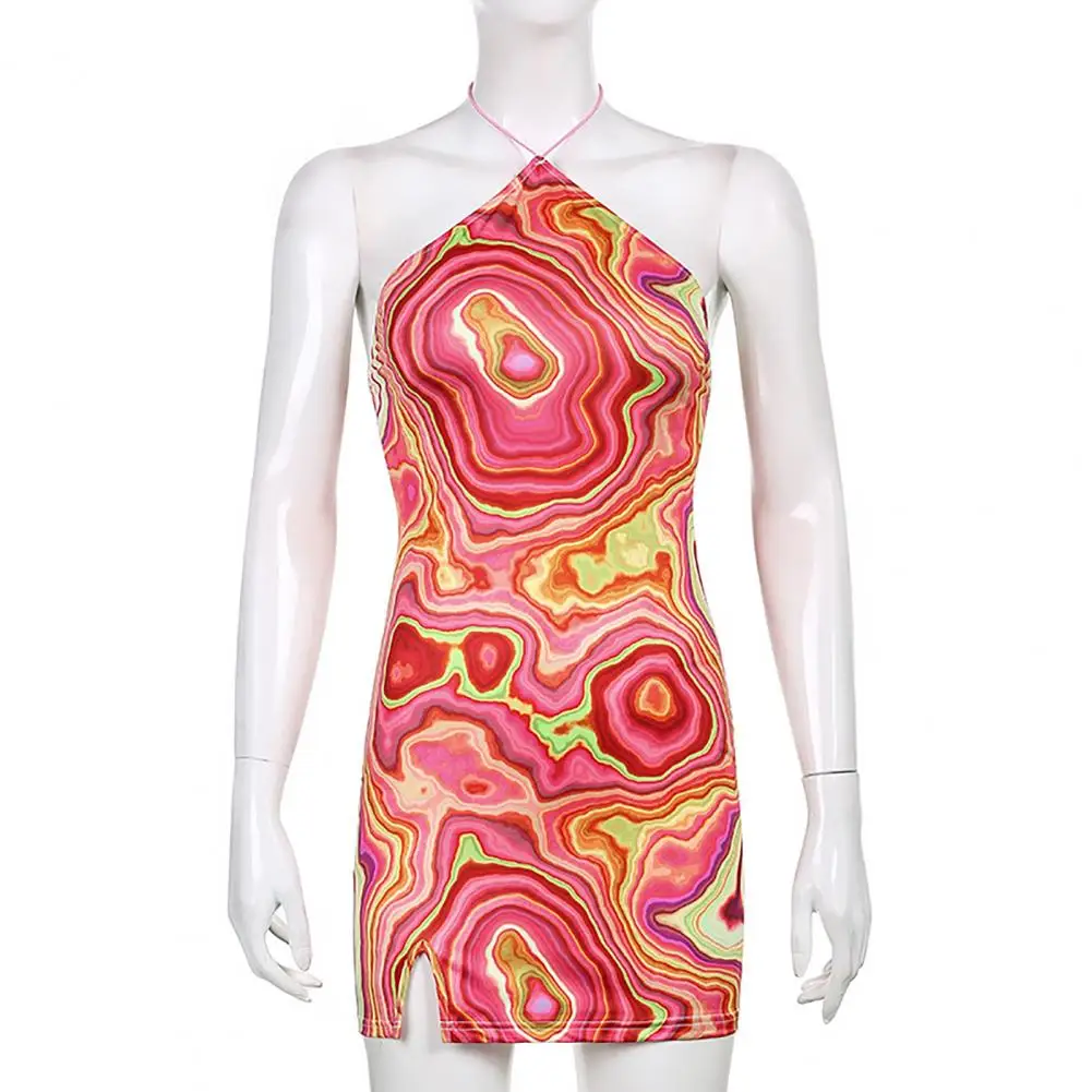 2021 Vasaros Suknelė Ponios Sexy spalvinga išmaišykite modelio spausdinimo Apynasrio Slim Moterų Mažai Padalinta Šalis Trumpa mini Suknelė, Vestidos