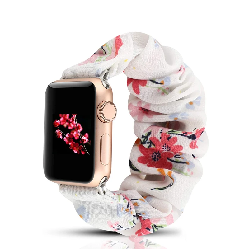 žiūrėti priedus diržu, apple watch juosta 38mm/40mm/42mm/44mm iwatch serijos 5/4/3/2/1 wristbelt Scrunchie Elastinga apyrankė