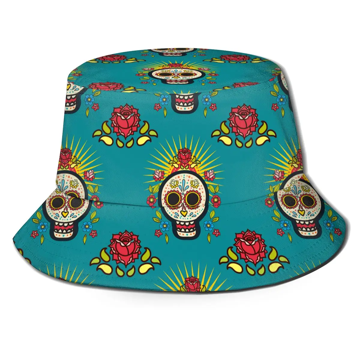 Cukraus Kaukolės Spausdinti Kepurės Moterims, Vyrams, Panama Kibirą Cap Dizainas Butas Cukraus Kaukolės Žvejys Skrybėlę
