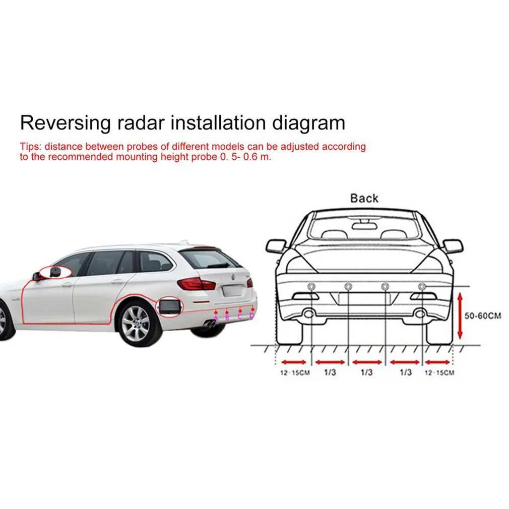 12V Automobilio Parkavimo Jutiklių Rinkinys Atvirkštinio Atsarginės Radaro Įspėjimo Indikatorius Zondas Sistema 4 Zondas Beep Jutiklis Automobilių Detektorius
