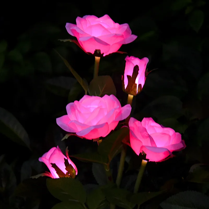 Saulės Šviesos diodų (LED) Rožė, Gėlių Vejos Lempos Lauko Vandeniui Sodas, Kiemas, Parkas Koridoriaus Dekoratyvinis Apšvietimas Saulės Lempa 1/2vnt