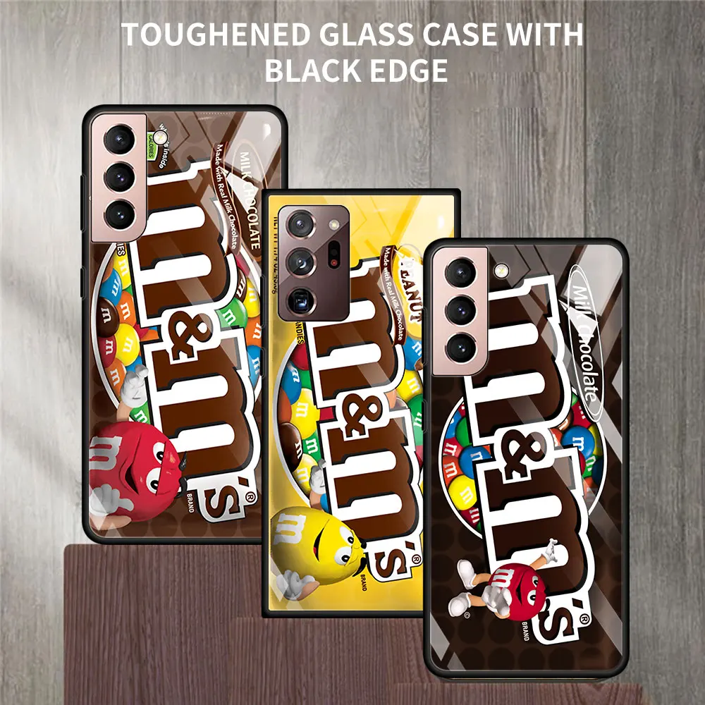 M&M ' s Šokoladiniai Nutella Butelio Stiklo Samsung Galaxy S20 FE S21 S10 S8 S9 Plus Telefono dėklas 20 Pastaba Ultra 8 9 10 Lite Fundas