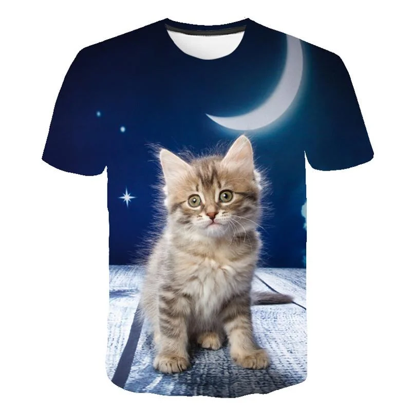 2021 mados atsitiktinis vyriški ir moteriški marškinėliai dviejų dalių 3d katė spausdinti marškiniai vyriški ir moteriški trumpas rankovėmis viršūnes XXS-6XL suma