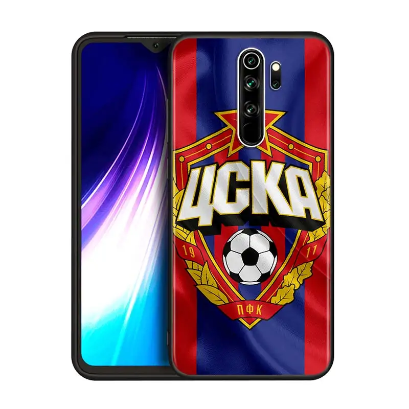 Silikoninis Dangtelis, PFC CSKA Moscow Futbolo Komanda Xiaomi Redmi Pastaba 10 9 9S 8T Max 8 7 6 5 Pro 5A 4X 4 Black Telefono dėklas