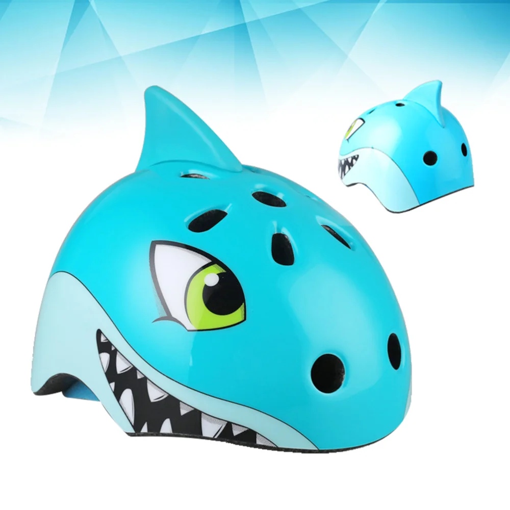 Vaikų Dviračių Šalmas Vaikams, Sporto Šalmas 3D Animaciją Shark Šalmai Čiuožimo, Dviračių, Jojimo, Dydis 50-54cm (Mėlyna)