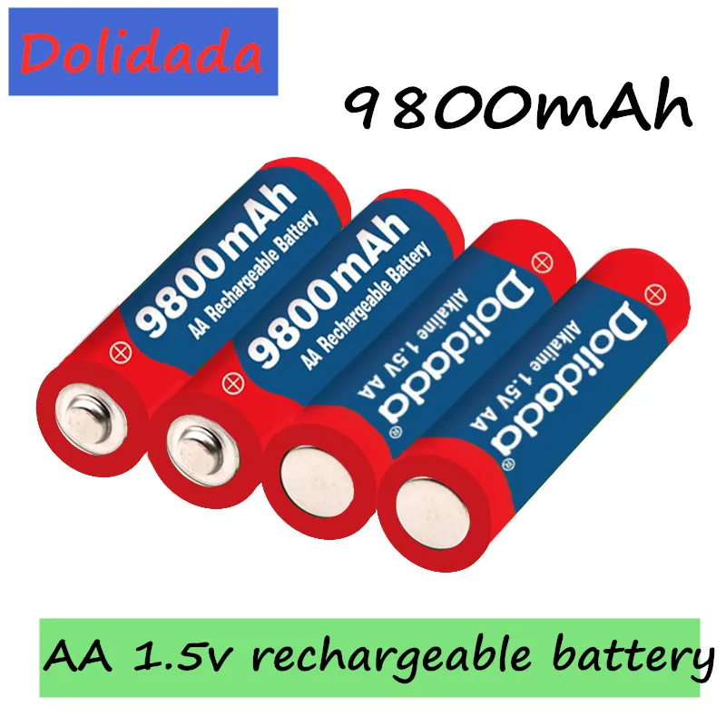 1~12pcs/daug Prekės ženklo AA įkraunamos baterijos 9800mah 1,5 V Naujus Šarminis Įkrovimo batery led šviesos žaislas, mp3 Nemokamas pristatymas