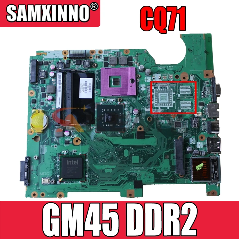 Aukštos kokybės HP CQ71 G71 nešiojamojo kompiuterio motininės plokštės 578701-001 DA00P6MB6D0 GM45 DDR2 Patikrintas Greitas Laivas