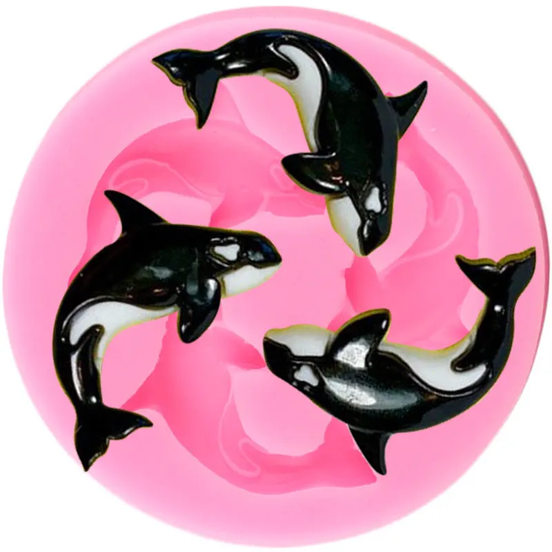 Žudikas Banginių Silikono Formos Delfinų Cupcake Topper Minkštas Tortas Dekoravimo Įrankiai, Papuošalai Dervos Molio Saldainiai, Šokoladas Gumpaste Pelėsių