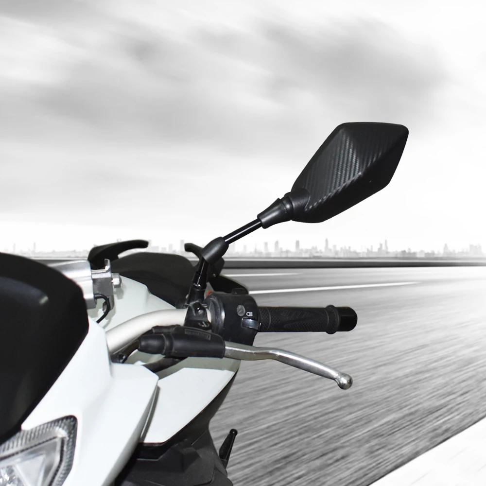 2vnt/Pora Motociklo Veidrodėlis Anglies Pluošto, Baltas Stiklas, galinio vaizdo Veidrodžiai Suzuki GSF 1250 1200 650 BANDIT GSX 1250 1400 650F