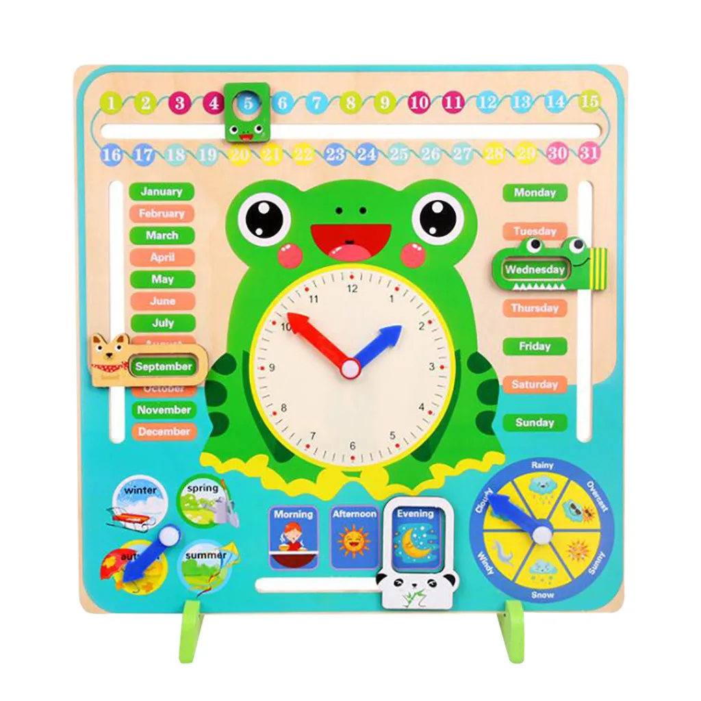 Mediniai Animacinių Filmų Kalendorius Laikrodis Set Vaikų Medienos Kalendoriaus Laiko Pažinimo Atitikimo Žaislai Vaikams Ankstyvasis Ugdymas Švietimo Žaislai L4