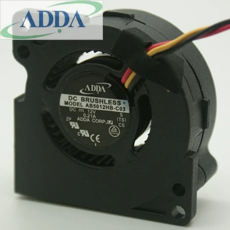 Didmeninė ADDA AB5012HB-C03 Serverio Ventiliatorius DC 12V 0.21 A 50x50x20mm 5cm 50mm 3Wire 3Pin turbo ventiliatoriaus aušinimo ventiliatorius