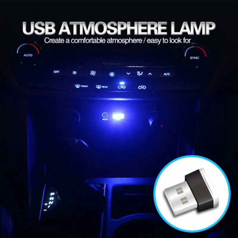 2021 Automobilio LED Lemputė USB Atmosfera Šviesą Peugeot 
