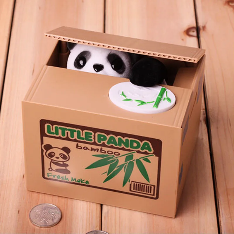 Panda Monetų Dėžutė Vaikams Pinigų Banko Automatizuotas Katė Vagis, Pinigų Dėžės Žaislų Dovana Vaikams Monetos Piggy Pinigų Taupymo Dėžutė Namų Dekoro Mielas