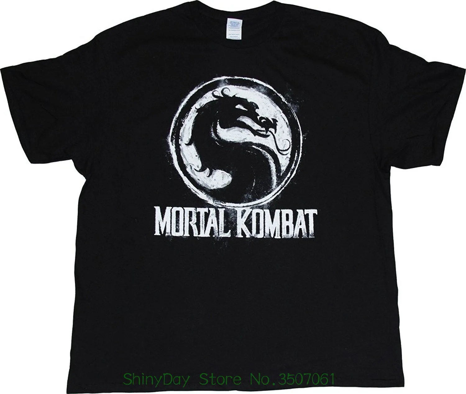 Medvilnės, Trumpomis Rankovėmis O-Kaklo Viršūnes Tee Marškinėliai Kreida Logotipas Mortal Kombat T-Shirt