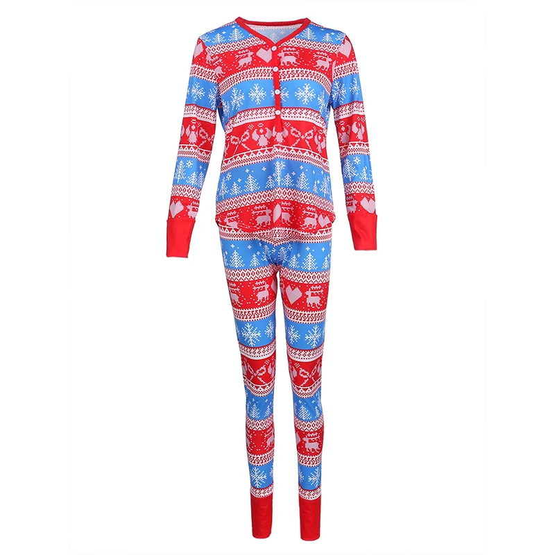 Moterų Kalėdų Pižama Rinkiniai Viršuje Kelnės Nustato Visas Ilgis Reguliariai Rankovėmis V-kaklo, Minkštas Šiltas Spausdintų Rinkinių Sleepwear