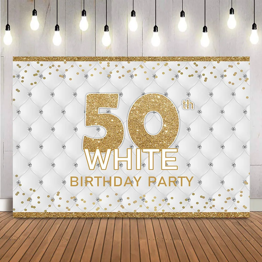 50 Baltos Gimtadienio Fone Suaugusiųjų Moterų ir Vyrų Heardboard Photo Booth Fone penkiasdešimt Gimtadienio Reklama