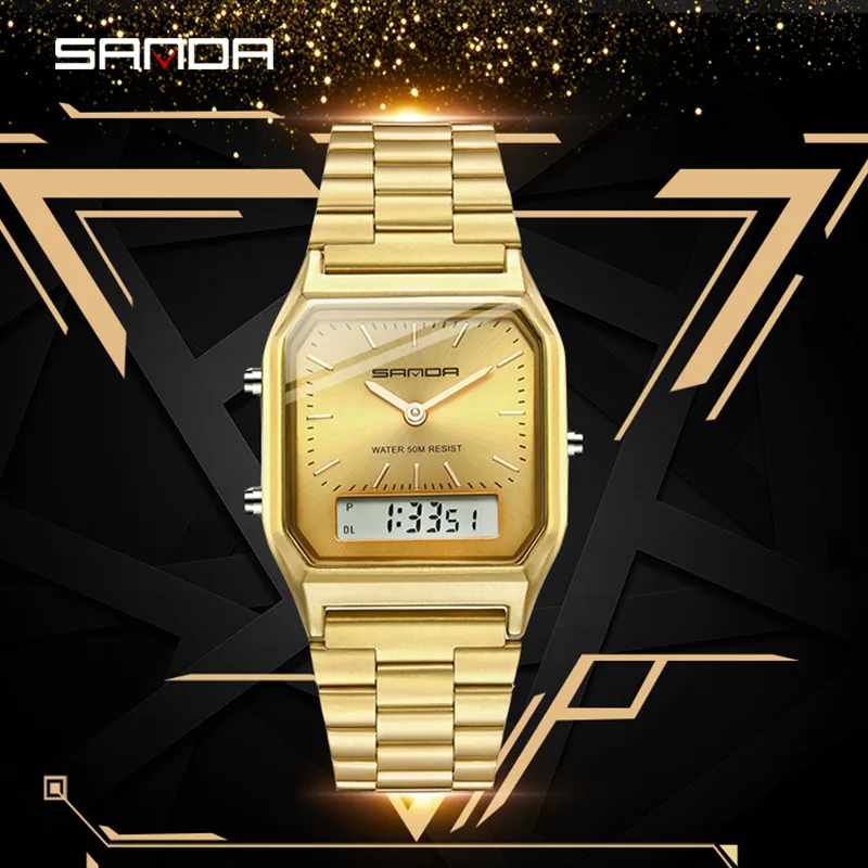 2020 Aukso Moterų Laikrodžiai High-end LED Skaitmeninis Laikrodis atsparus Vandeniui Vyras Moteris Unsex Nerūdijančio Plieno Sporto Laikrodis montre femme