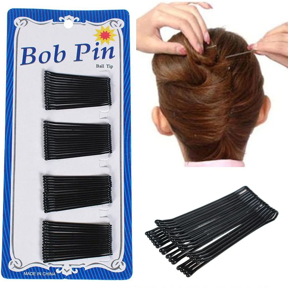 60Pcs/Set Black plaukų segtukai Moterų Plaukų Įrašą Lady Bobby Smeigtukai Nematoma Banga Hairgrip Žiburių Hairclip Aksesuarai, Optikos Toos