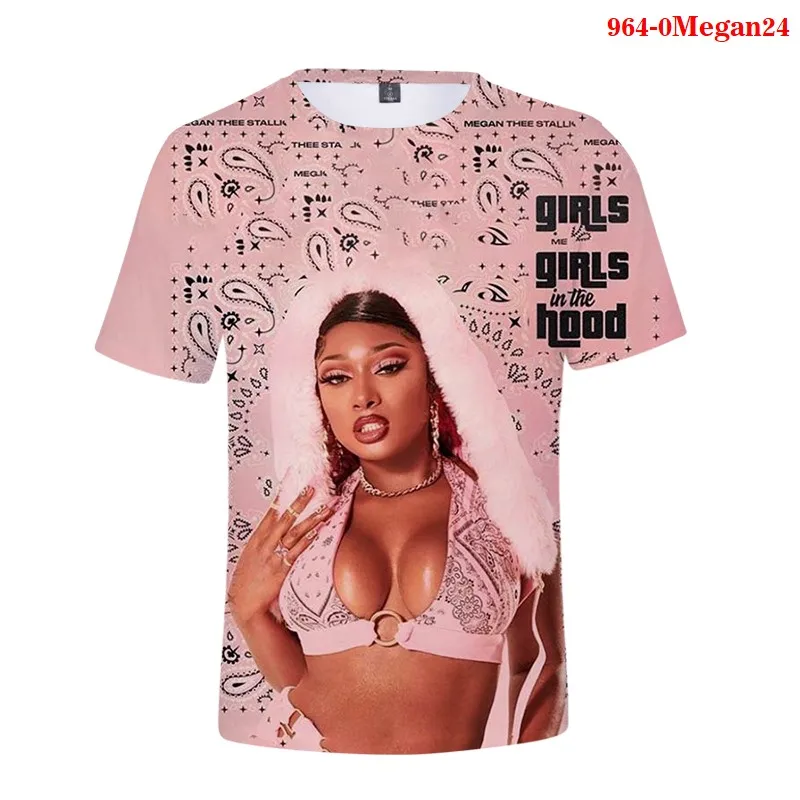 Hip Pop 3D Marškinėlius Garsus Reperis Megan Tave Eržilas 3D Pritn Drabužius Moteris Tshirts Mados Viršūnes Vasaros Marškinėliai Goth T-shirt