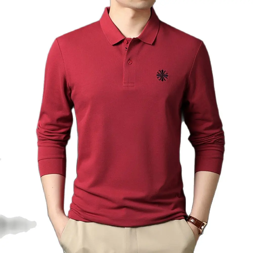 Rudenį golfo ilgas rankovėmis Polo marškinėliai kieto spalvų bazės viršuje karta 2021 naują atsitiktinis kailis chrizantemų ilgomis rankovėmis