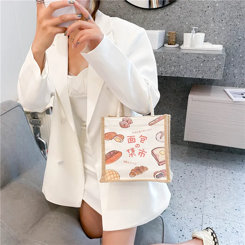 Japonija Stiliaus Drobės Maišelį Moterų Mažas Kvadratas Rankinėje Mielas Vaisių Spausdinimo Moterų Atsitiktinis Mini Rankinės Korėjos Ponios Pirkinių Krepšiai