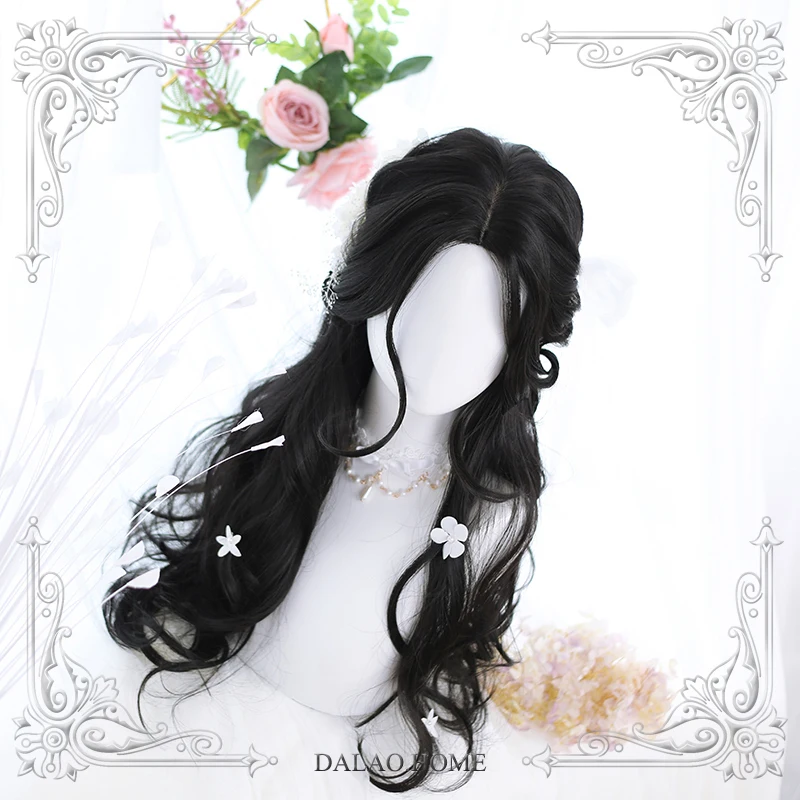 Aukštos Kokybės Ilgas, Garbanotas Plaukų Lolita Natūralus Juodas Artimųjų Atsisveikinimo Plaukų Stilių Maskuotis Šalis Perukas