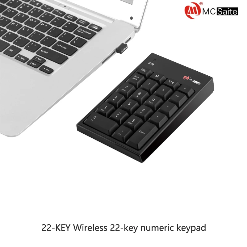 Belaidė skaičių klaviatūra 22-raktas su ESC skaičiuoklė TAB = funkcinį klavišą MC-61AG belaidė klaviatūra