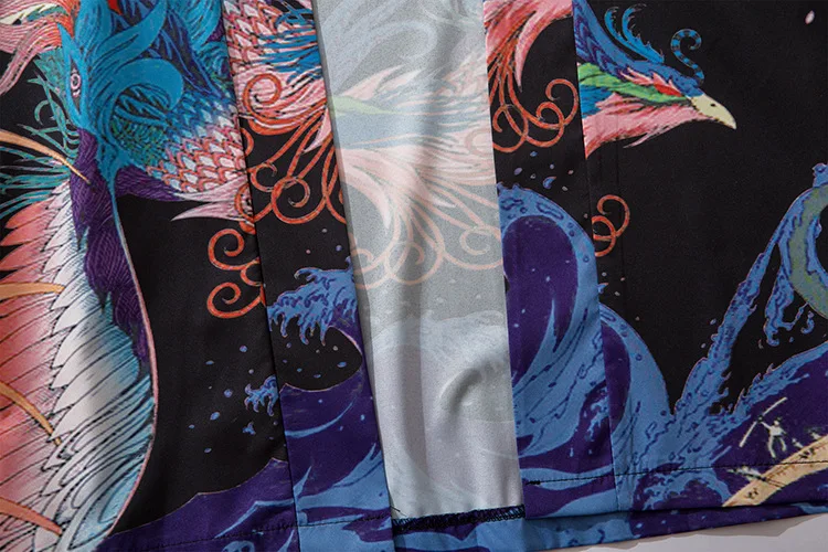 Harajuku Japonijos Phoenix Spausdinti Atsitiktinis Kimono Streetwear Vyrai Moterys Mados Cardigan Kinų Stiliaus, Plonas Chalatas, Drabužiai