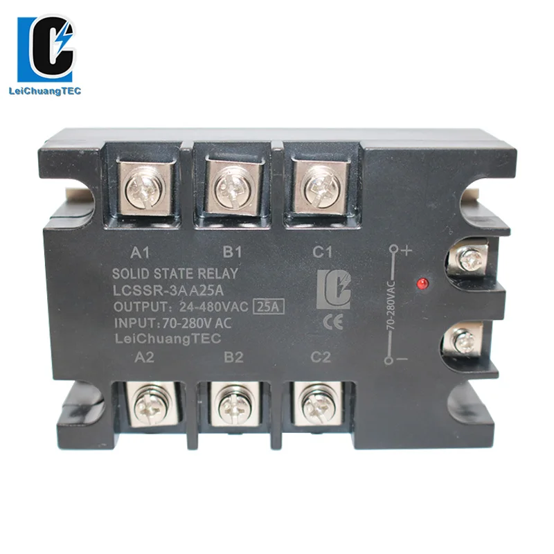 Trijų Fazių (Solid State Relay SSR 10A-120A AC Kontrolės AC SSR, 70-280VAC 24-280VAC