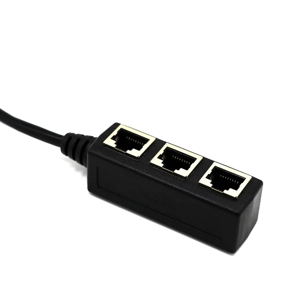 Splitter Ethernet RJ45 Kabelis Adapteris 1 Iki 3 Port LAN Tinklo Kištuko Jungtis Tinklų Išplėtimas