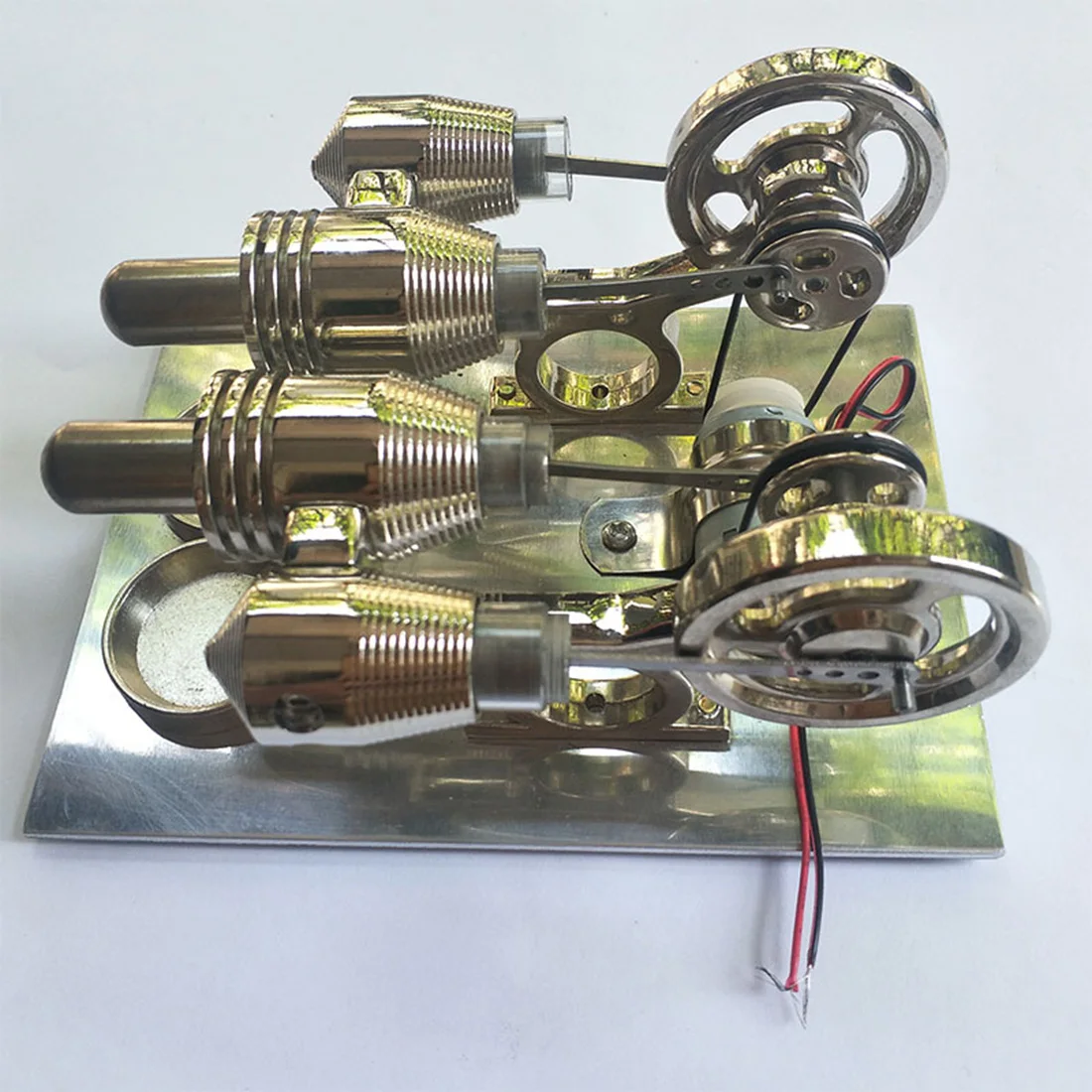 2-cilindrų Stirlingo Variklis Metalo Generatorius Išorės Degimo Variklio Mokymo Modelį Žaislą Dovanų Kolekciją (Random Spalvos Lemputė)