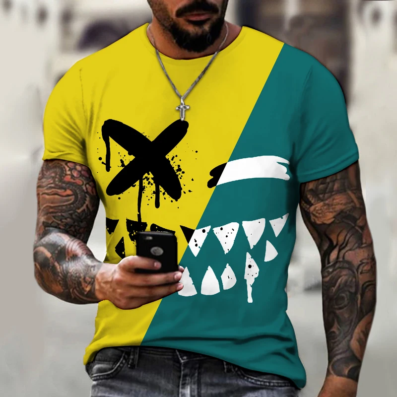Cosplay Juokinga Negabaritinių marškinėliai O-Kaklo Viršūnes Vasaros Mados 3D Spausdinimo vyriški T Shirts Joker Veido Atsitiktinis Vyras Klounas Trumpas Rankovės