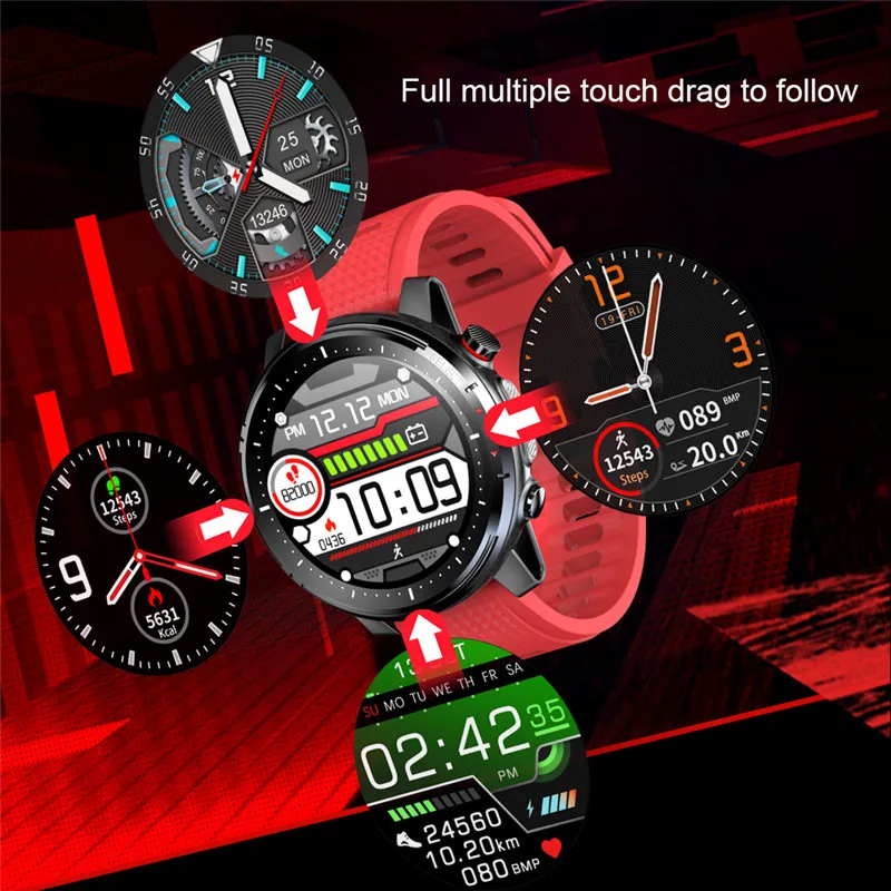 L15 Smart Watch Vyrų IP68 Vandeniui SmartWatch Su EKG PPG Kraujo Spaudimą, Širdies ritmą sporto treniruoklių Visiškai jutiklinis ekranas