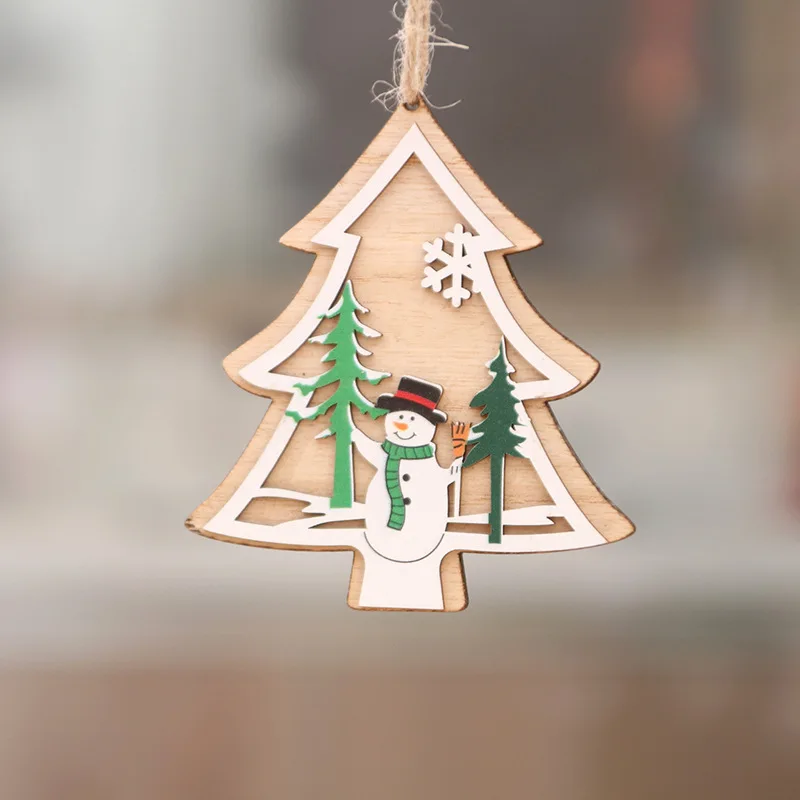 1pc Kalėdų Medinis Pakabas, Papuošalai Kalėdų Medžio Dekoro 